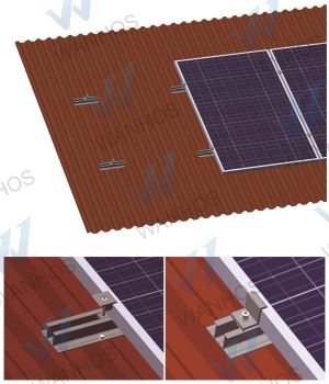 Mini rotaia per montaggio su pannello solare a tetto metallico in Polonia
